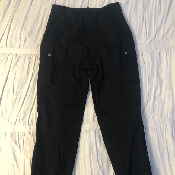BLACK CARGO TRACK PANT W BELT - Picture 2 of 4